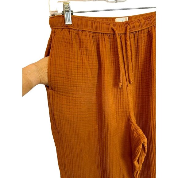 Lou & Grey Size M Pants Women's Relaxed Fit Cotton‎ Burnt Orange - Picture 7 of 8